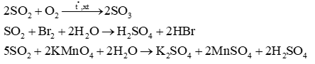 Dãy chất nào sau đây đều thể hiện tính oxi hóa khi phản ứng với SO2 (ảnh 1)