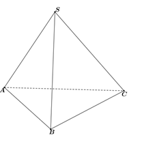 Cho hình chóp tam giác đều SABC có AB =a, khoảng cách giữa hai đường thẳng SA và BC (ảnh 1)