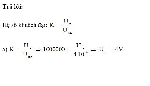 Một op-amp có hệ số khuếch đại (ảnh 1)