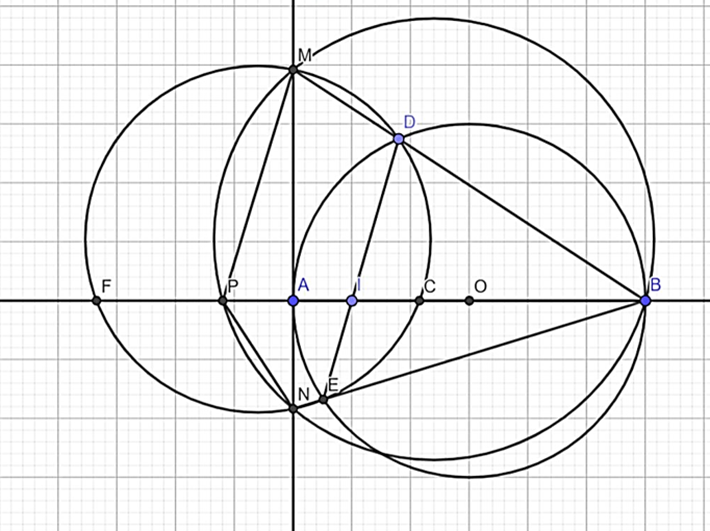 Cho đường tròn (O) đường kính AB. Đường thẳng d tiếp xúc với (ảnh 1)