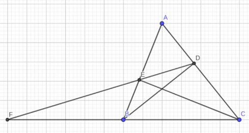 Cho tam giác ABC nhọn (AB < AC) có các đường cao BD và CE (ảnh 1)