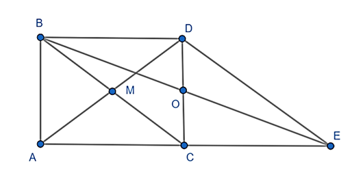 Cho tam giác ABC vuông tại A. M là trung điểm BC, D đối xứng với A (ảnh 1)