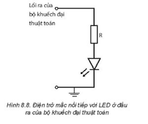 Trong sơ đồ Hình 88, để đèn LED sáng thì điện áp lối ra của mạch khuếch đại thuật toán phải dương hay âm so với đất (ảnh 1)