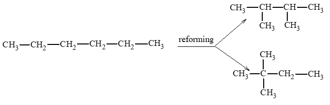 Reforming hexane cho sản phẩm là 2,3- đimethylbutane và 2,2 (ảnh 1)