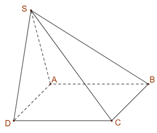 Cho hình chóp SABCD có đáy là hình chữ nhật, AB= 2 căn 3 a, (ảnh 1)