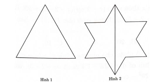 Ban đầu ta có một tam giác đều cạnh bằng 3. Tiếp đó ta chia mỗi cạnh của tam giác thành 3 đoạn bằng nhau (ảnh 1)