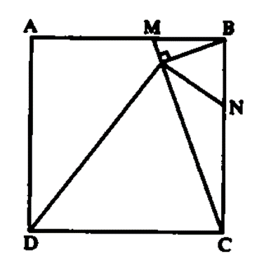 Cho hình vuông ABCD. Lấy M thuộc AB và N thuộc BC sao cho (ảnh 1)