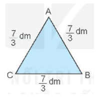Viết tiếp vào chỗ chấm cho thích hợp.   Chu vi của hình tam giác ABC là …… dm. (ảnh 1)