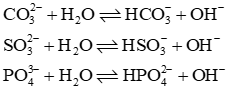 Theo thuyết Bronsted - Lowry, dãy các chất nào sau đây là base A. Fe2+, HCl, PO43- (ảnh 1)
