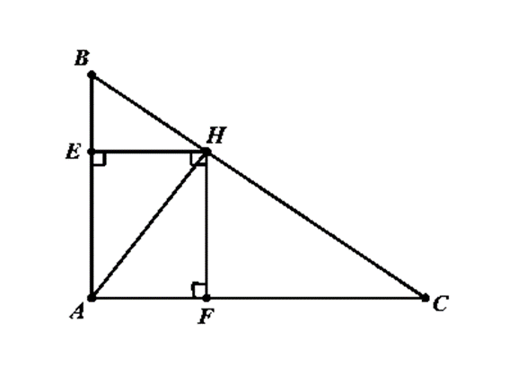 Cho tam giác ABC vuông tại A, đường cao AH kẻ HE, HF lần lượt (ảnh 1)