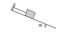 Một vật có khối lượng 1 kg được giữ yên trên một mặt phẳng nghiêng bởi một sợi dây song song với đường dốc chính. (ảnh 1)