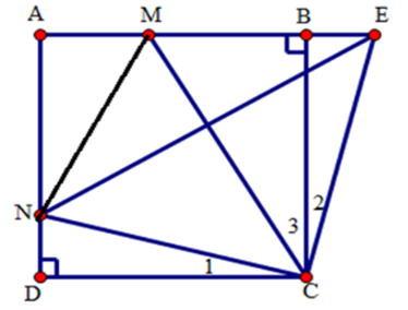 Cho hình vuông ABCD cạnh a. Lấy M thuộc AB, N thuộc AD sao  (ảnh 1)