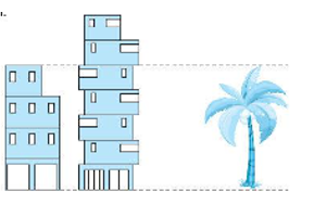 Viết phân số thích hợp vào chỗ chấm. Có hai toà nhà và một cái cây như hình vẽ. Biết ở mỗi toà nhà, các tầng cao bằng nhau và toà nhà cao hơn có chiều cao là 18 m. Chiều cao của cái cây là ..... m   (ảnh 1)