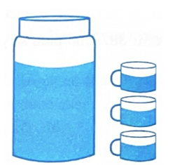 Một bộ pha trà bằng thủy tinh có bình tổng và các tách đều là dạng hình trụ. Bình tổng có chiều cao gấp đôi đường (ảnh 1)