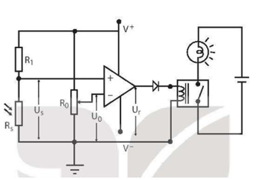 Tìm hiểu sơ đồ và nguyên lí hoạt động của một mạch điện có cảm biến sử dụng điện trở phụ thuộc ánh sáng (ảnh 1)