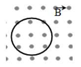 Một vòng dây dẫn tròn có diện tích 0,4 m2 đặt trong từ trường đều có cảm ứng từ B = 0,6 T có chiều như hình vẽ. (ảnh 1)
