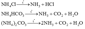 Dãy các muối ammonium nào khi bị nhiệt phân tạo thành khí NH¬3 (ảnh 1)