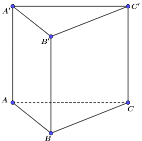 Cho hình lăng trụ đều ABC.A’B’C’ (tham khảo hình vẽ) có AA’ = 2a, AB = a.   Khoảng cách từ C’ tới mặt phẳng (B’AC) bằng (ảnh 1)
