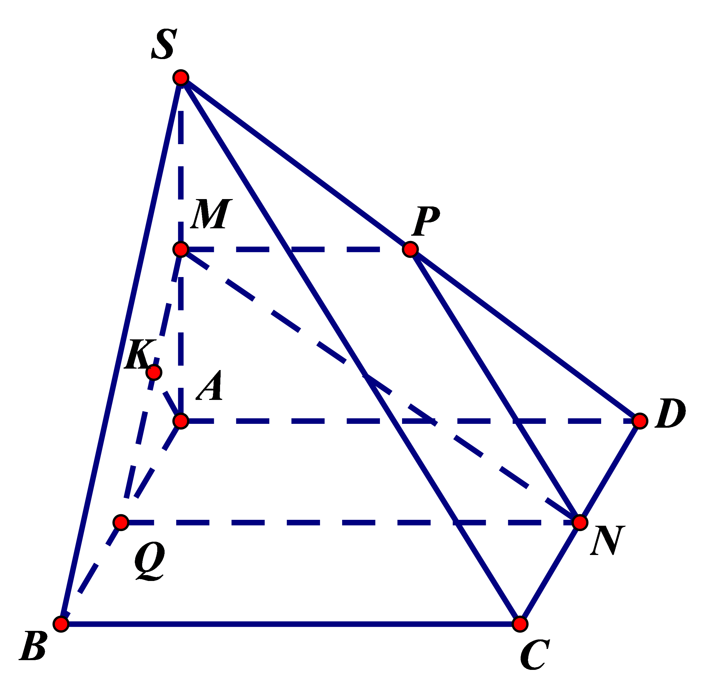 Cho hình chóp S.ABCD có đáy là hình vuông cạnh bằng 2a, SA vuông góc với mặt phẳng đáy và SA bằng 2a. Gọi M ,N lần lượt là trung điểm  (ảnh 3)