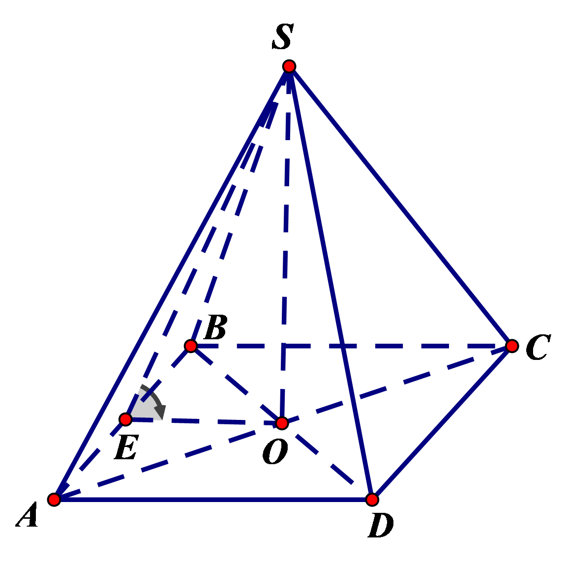 Cho hình chóp tứ giác đều S.ABCD có cạnh đáy bằng 2a, cạnh bên bằng a căn 5. Góc giữa mặt bên và  (ảnh 1)