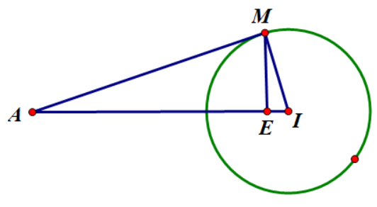 Trong không gian với hệ tọa độ Oxyz, từ điểm A (1;1;0) ta kẻ các tiếp tuyến đến mặt cầu (S) có tâm I (-1;1;1), bán kính R =1. Gọi M (a;b;c)  (ảnh 1)
