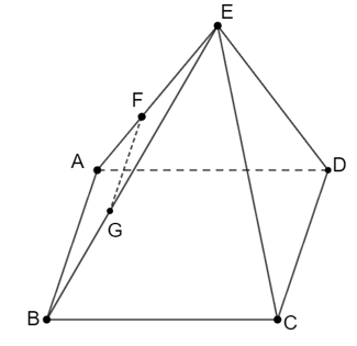 Cho hình bình hành ABCD và một điểm S không  nằm trên (ABCD), E và F là hai điểm trên SA; SB (ảnh 1)