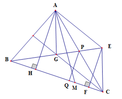 Cho tam giác ABC có G là trọng tâm. Gọi H là chân đường cao hạ từ A sao cho (ảnh 1)