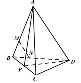 Cho hai tam giác cân ABC và DBC có chung cạnh đáy BC nằm trong hai mặt phẳng khác nhau (ảnh 1)