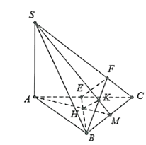 Cho hình chóp S.ABC, các tam giác ABC và SBC là các tam giác nhọn. (ảnh 1)