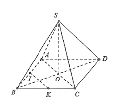Cho hình chóp S.ABCD có đáy ABCD là hình thoi O và có SA = SC, SB = SD. Khẳng định nào sau đây là đúng? A. SA ⊥ (ABCD);  (ảnh 1)