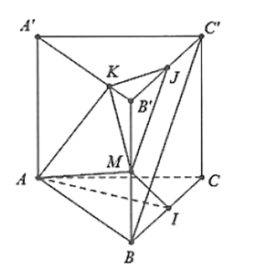 Cho hình lăng trụ ABC.A'B'C' có đáy ABC là tam giác đều cạnh a (ảnh 1)