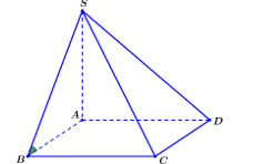 Cho hình chóp S.ABCD có đáy ABCD là hình vuông, cạnh bên SA vuông góc với mặt phẳng đáy. Góc phẳng nhị diện [S, BC, A] là (ảnh 1)