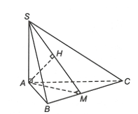 Cho hình chóp S.ABC có SA vuông góc với mặt phẳng (ABC), ABC là tam giác đều cạnh a, SA = 2a. Khoảng cách từ A đến mặt phẳng (SBC) bằng (ảnh 1)