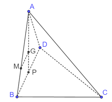 Cho tứ diện ABCD. G là trọng tâm của tam giác ABD; M nằm trên AB sao cho AM = 2MB. Vị trí tương đối của MG và (BCD) là (ảnh 1)