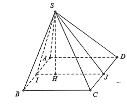 Cho hình chóp S.ABCD có đáy là hình vuông cạnh a. Mặt bên SAB là tam giác đều, SCD là tam giác vuông cân đỉnh S. (ảnh 1)