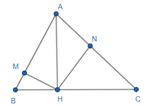 Cho tam giác ABC nhọn, đường cao AH. M, N là hình chiếu vuông góc của H lên AB và AC (ảnh 1)