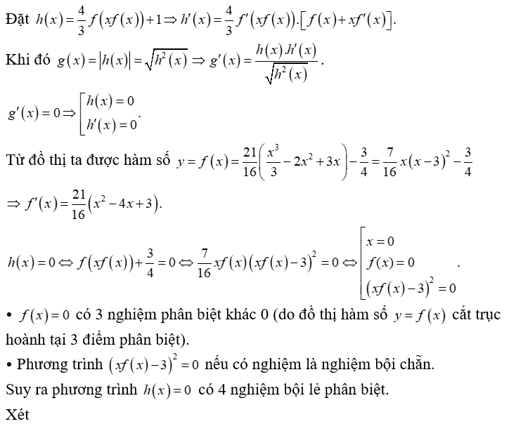 Cho y=f(x)  là hàm số bậc ba có đồ thị như hình vẽ bên dưới (ảnh 1)