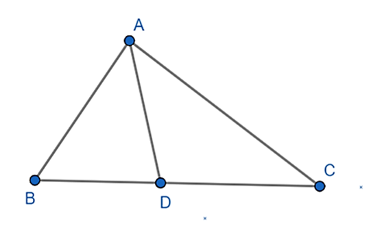 Cho tam giác ABC có đường phân giác trong AD = 6, nó chia cạnh BC thành hai đoạn BD = 2, CD = 3. Tính AB, AC. (ảnh 1)
