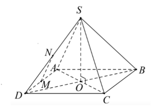 Cho hình chóp S.ABCD có đáy là hình vuông ABCD cạnh bằng a và các cạnh bên đều bằng a (ảnh 1)