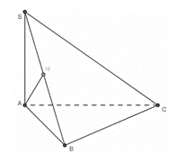 Cho hình chóp S.ABCD có SA ⊥ (ABCD) và tam giác ABC vuông ở B, AH là đường cao của ∆SAB (ảnh 1)