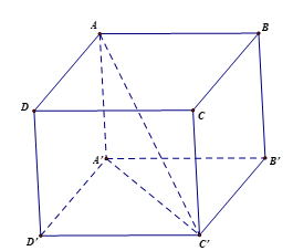 Tính thể tích V của khối lập phương ABCD.A'B'C'D' biết (ảnh 1)