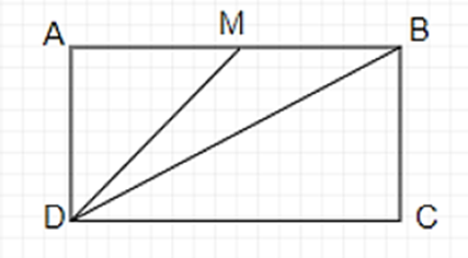 Cho hình chữ nhật ABCD có cạnh AD = a, M là trung điểm của cạnh AB. Biết rằng  . Tính độ dài của đoạn thẳng AB theo a. (ảnh 1)
