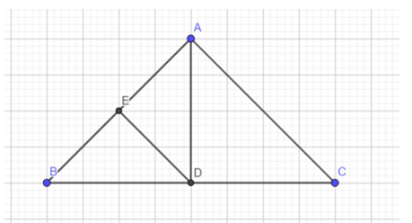 Cho tam giác ABC vuông cân tại A. Biết AB = AC = 4cm. (ảnh 1)