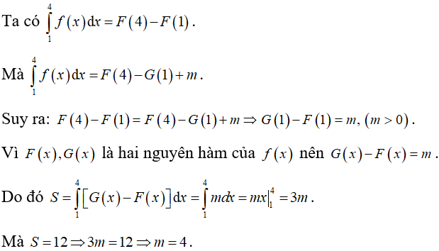 Biết F(x) và G(x) là hai nguyên hàm của hàm số f(x) trên R và (ảnh 1)