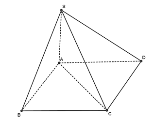 Cho hình chóp S.ABCD có đáy ABCD là hình chữ nhật và SA vuông góc với mặt đáy (ảnh 1)