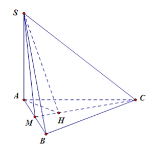 Cho hình chóp S.ABC có đáy ABC là tam giác vuông tại B, AB = 2, (ảnh 1)