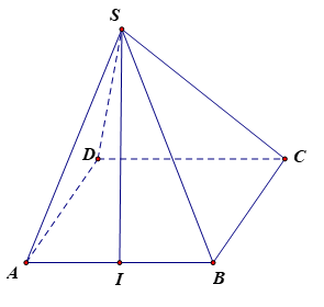 Cho khối chóp S.ABCD có đáy ABCD là hình vuông cạnh a, tam giác SAB cân tại S và nằm trong mặt phẳng vuông góc với mặt đáy (ảnh 1)