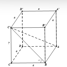 Cho hình lăng trụ tứ giác đều ABCD.A'B'C'D' có cạnh đáy bằng a, góc giữa hai mặt phẳng (ABCD) và (ABC')  (ảnh 1)