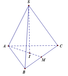 Cho hình chóp đều S.ABC có cạnh đáy bằng a, cạnh bên gấp hai lần cạnh đáy. Tính thể tích V của khối chóp đã cho. (ảnh 1)