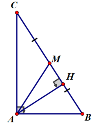 Cho tam giác ABC vuông tại A có AB = 5cm, BC = 13cm. AH là đường cao. a) Tính BH (ảnh 1)